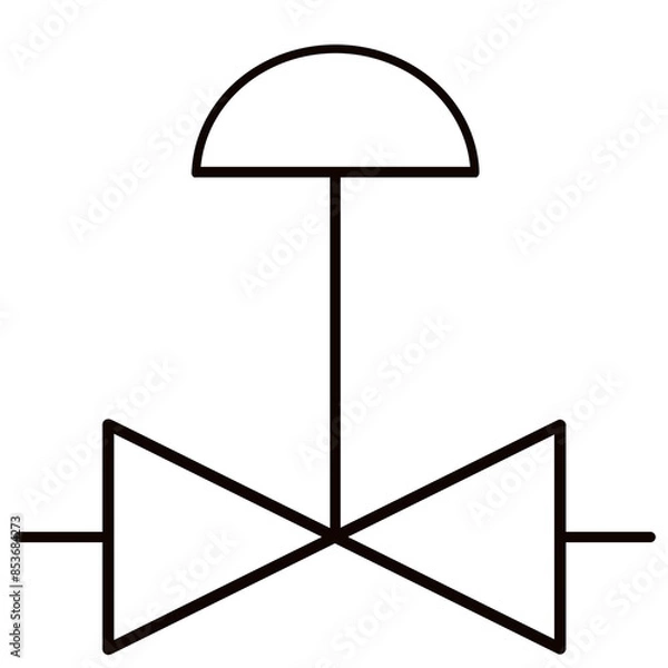 Fototapeta Valve symbol icon, water valve icon, control valve, plumbing 2.
