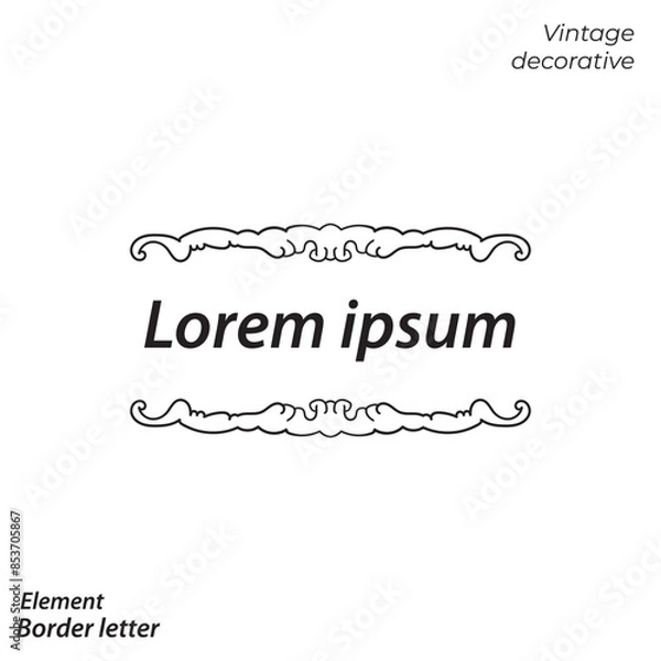 Fototapeta border, aesthetic, vintage and vector border design elements