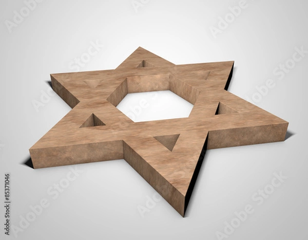 Obraz stylized image Star of David made of stone