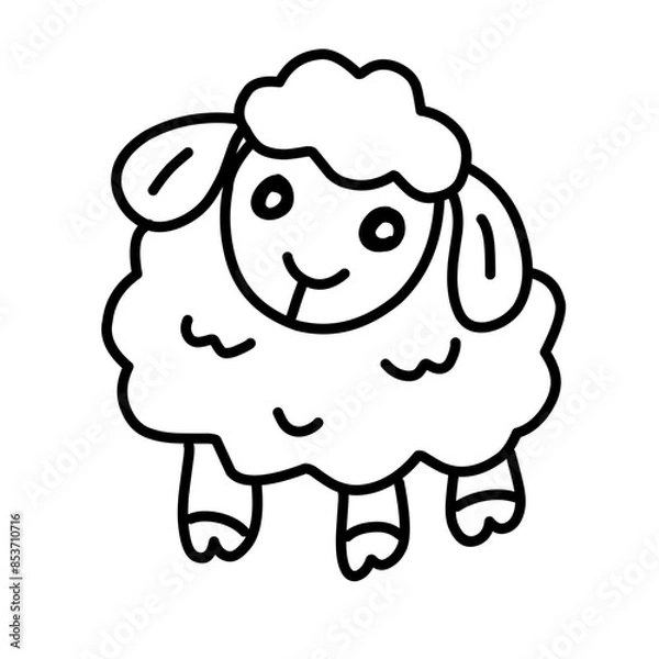 Fototapeta sheep line icon