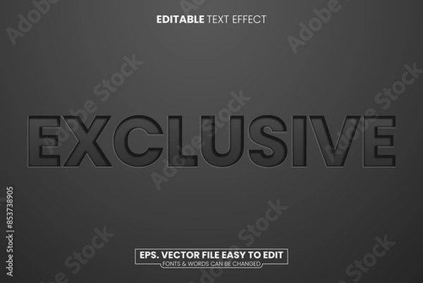 Obraz Elegant Engraved Black Leather Text Effect