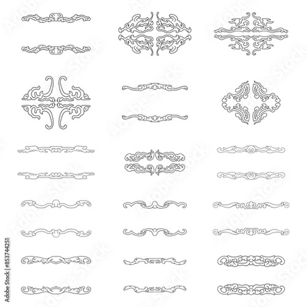 Fototapeta border, aesthetic, vintage and vector border design elements