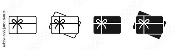 Obraz Gift card icon. Gift certificate vector set. Special present sign.