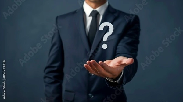 Obraz 疑問を持つビジネスマン
