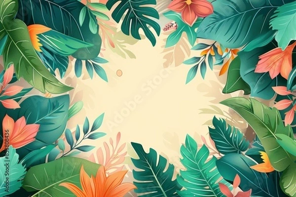 Obraz Summer Background illustration created with Generative AI
