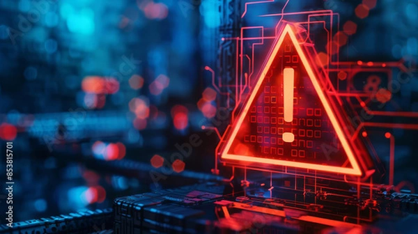 Obraz A software error warning amidst a crisis backdrop