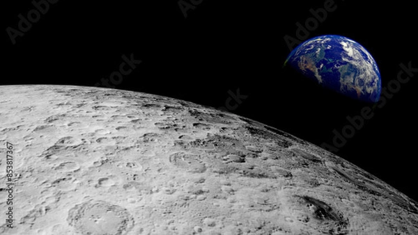 Fototapeta Planet earth view from moon