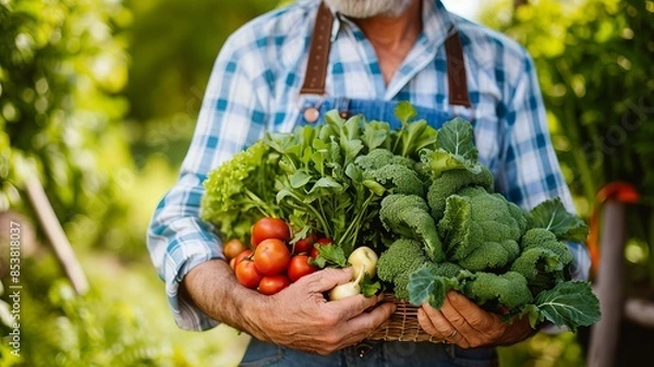 Fototapeta person picking vegetables