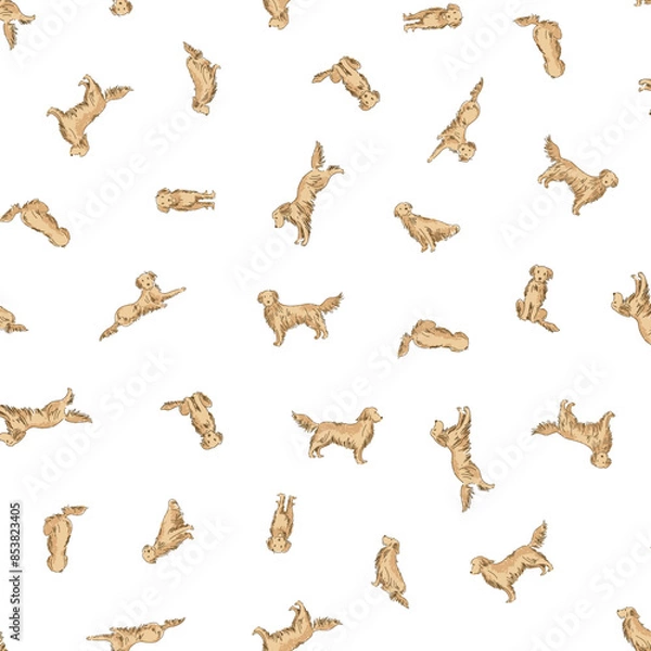 Obraz Cute dog seamless pattern perfect for background,