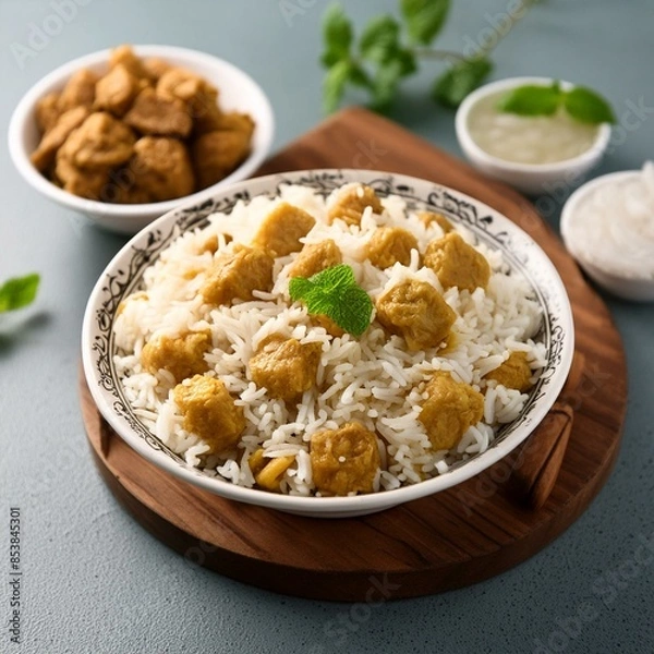 Obraz healthy soya chunks rice