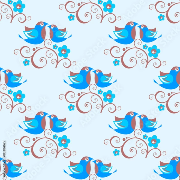 Fototapeta birds seamless pattern