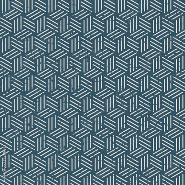 Fototapeta Seamless vintage worn out 3D line box pattern background.