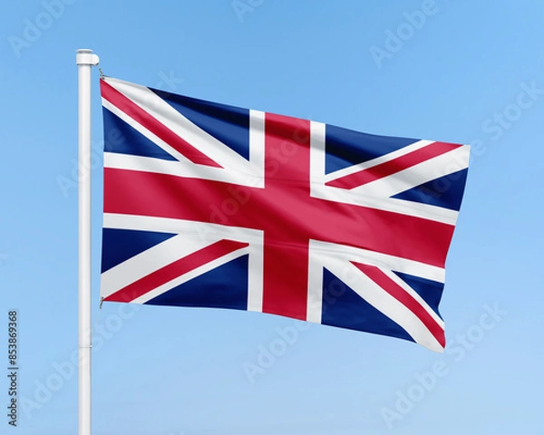 Obraz Waving flag. British national flag illustration