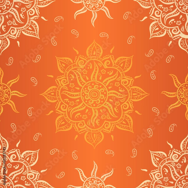 Fototapeta orange indian seamless