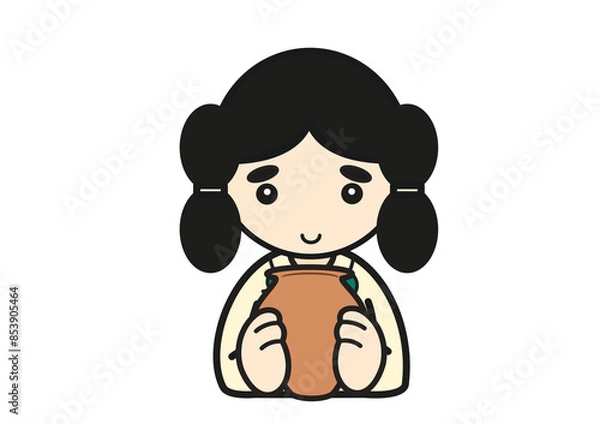 Fototapeta 土器を持つ弥生人男性