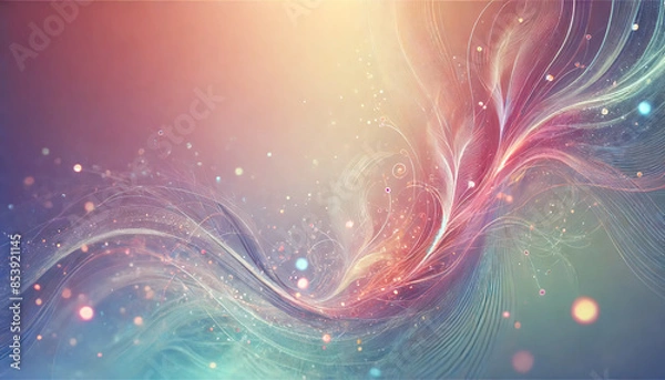 Fototapeta Ethereal abstract image with flowing lines and pastel colors