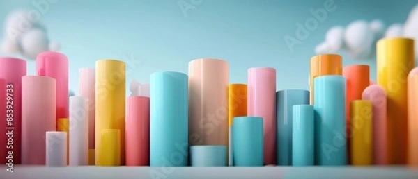 Obraz A colorful cityscape made of cylinders