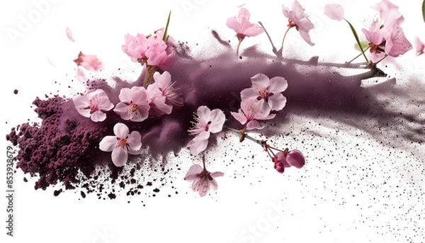 Obraz pink dust flyng isolated on transparent