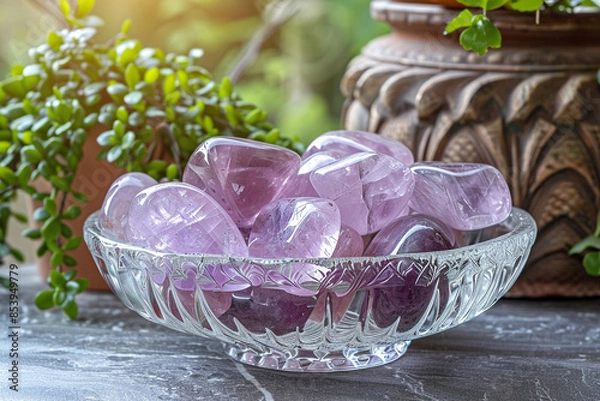 Obraz Halbedelsteine mit Dekoration - Kunzit