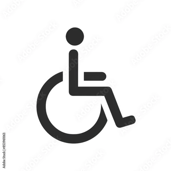 Fototapeta Designing a Simple Wheelchair Icon for Persons with Disabilities: Clear, Recognizable, and Inclusive Symbols for Universal Use
