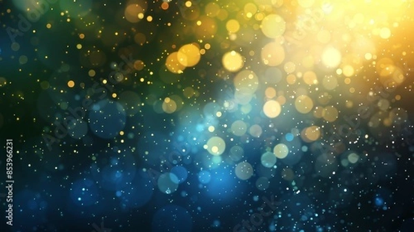Fototapeta Abstract Blue And Gold Bokeh Lights Background