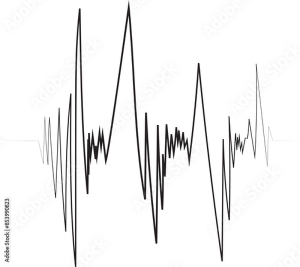 Obraz Frequency wave vector illustration outline stroke.
