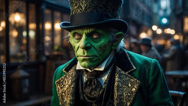 Obraz Reflective Chromatic Goblin in Neo-Victorian Metropolis