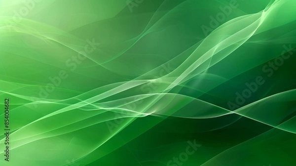 Fototapeta Abstract green background with wavy lines.