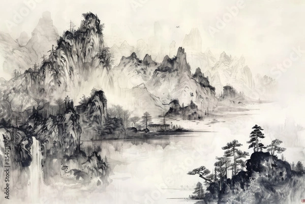 Fototapeta oriental mountain landscape
