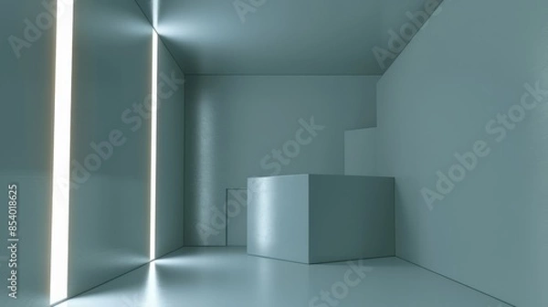 Fototapeta Abstract Minimalist Room with Geometric Shapes and Light