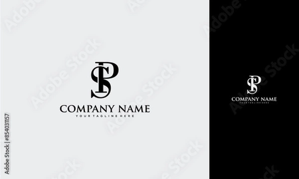 Fototapeta SP or PS initial monogram logo design vector concept
