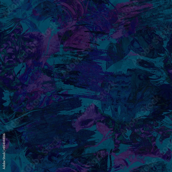 Obraz Abstract dark blue pattern seamless marble repeating distorted textured background paint, artistic design	
