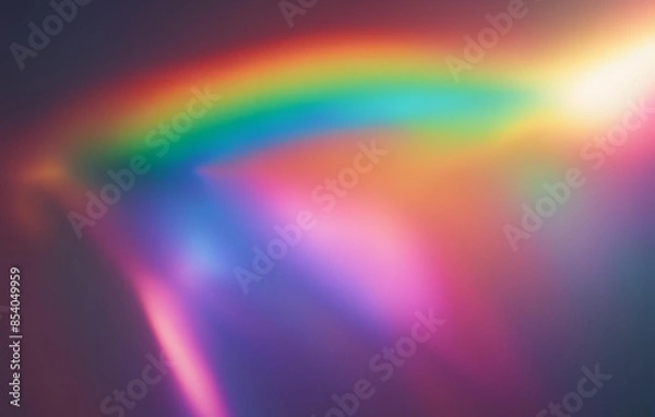 Fototapeta Realistic diamond reflection, rainbow light optical effect. Crystal, jewelry, prism or lens flare. Iridescent glowing sparkles vector set. Colorful spectrum glow collection, bright beams. An abstract 