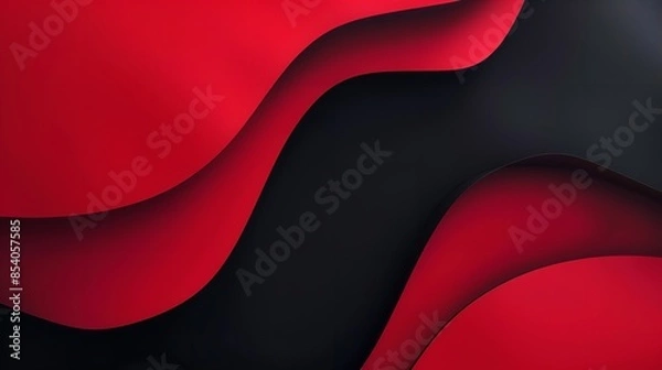 Obraz Black red gradient curved shape white background
