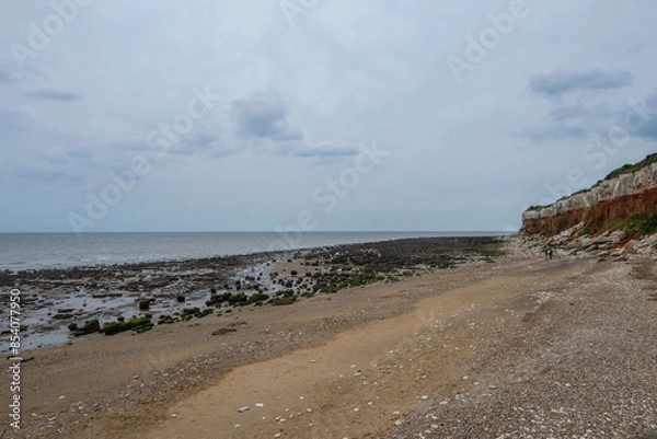 Obraz Photo of the beach in Hunstanton in Norfolk England on an overcast day