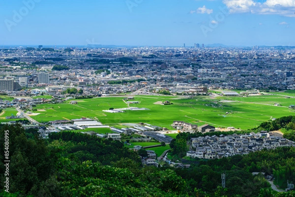 Obraz 福岡県那珂川市　岩門城跡から見る福岡の景色　夏