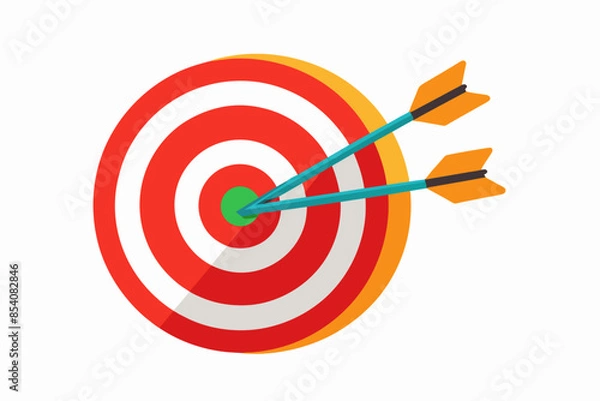 Fototapeta a few arrows on the target illustration on white background