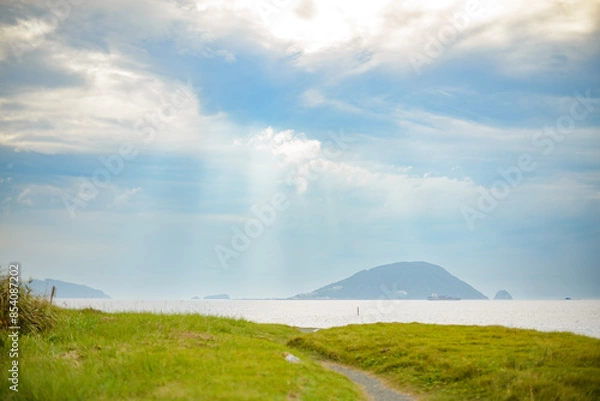 Fototapeta 福岡県 志賀島から見る玄界島