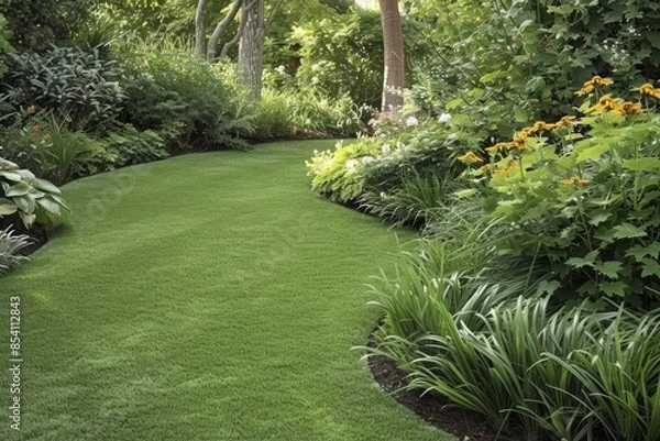 Fototapeta Serene Backyard Oasis for Relaxation Generative AI