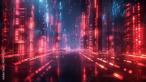 Fototapeta Quantum Frontier. Futuristic Technological Visualization - Modern Artwork Tech background.