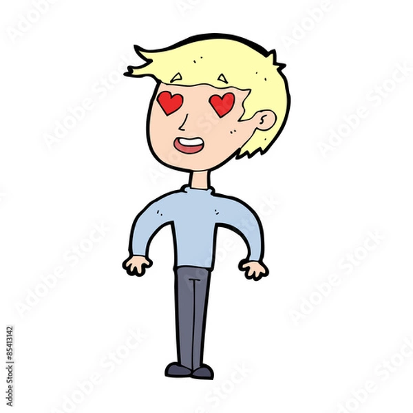 Fototapeta cartoon man in love