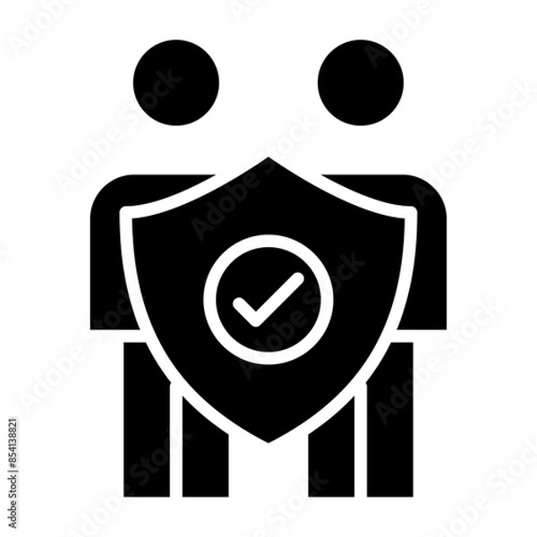 Fototapeta Trade unions solid icon vector for mobile app, website, logo and presentation design.