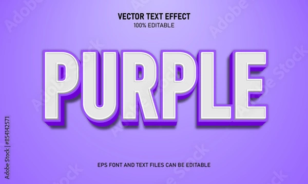Fototapeta Purple 3d editable text effect