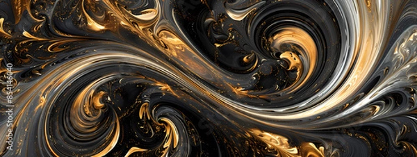 Fototapeta Elegant Black and Gold Abstract Art