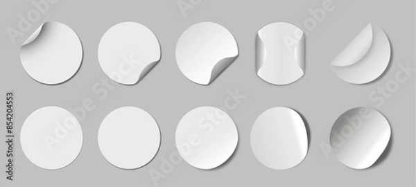 Obraz realistic circular plain white tags vector art