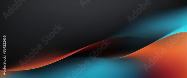 Fototapeta  Grainy gradient background blue pink yellow abstract glowing color wave black dark backdrop noise texture banner poster header design 