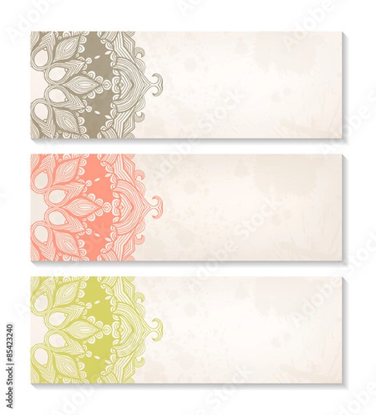 Fototapeta Vector set of decorative banners