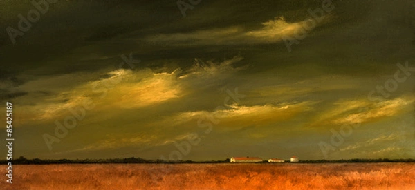 Obraz Approaching Storm on the fields