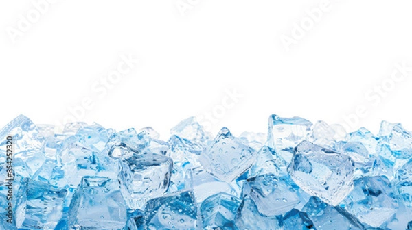 Fototapeta Ice cubes on transparent background