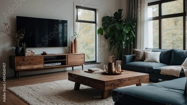 Obraz Cozy living room with a Scandinavian accent